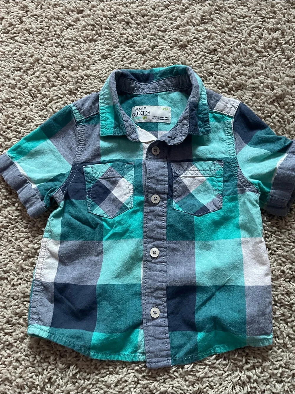 Family Collection Toddler Boys Plaid Button-Up Shirt 18M